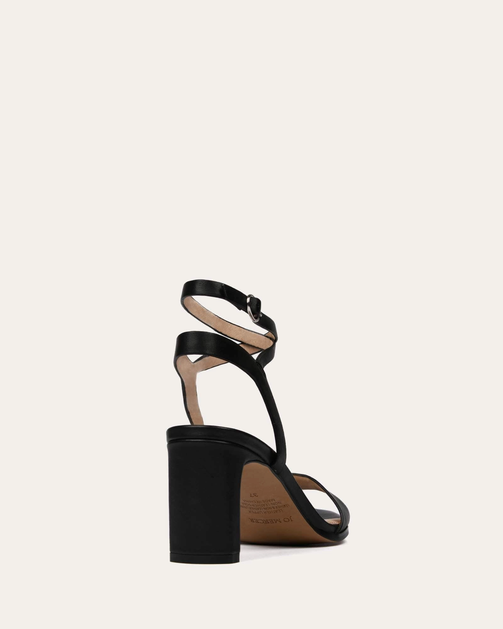 Dayflow Gear Natsu Mid Heel Sandals Black Leather