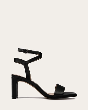 Daily Essentials Natsu Mid Heel Sandals Black Leather