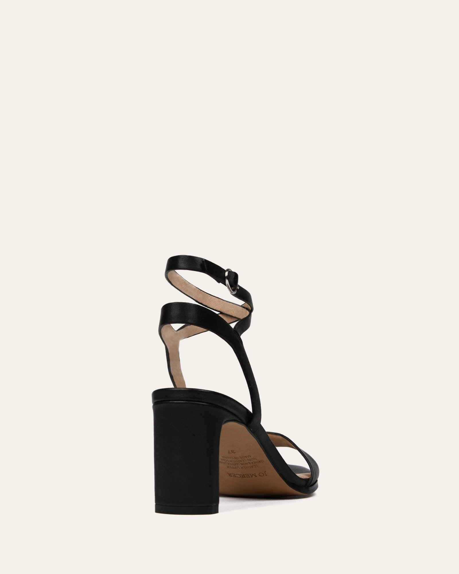 Natsu Mid Heel Sandals Black Leather Ease In Motionwear Hybrid Life