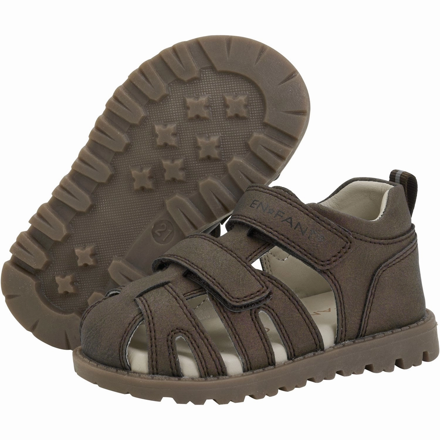 En Fant Chocolate Brown Sandal Velcro Modern Essentials Go-Anywhere Style