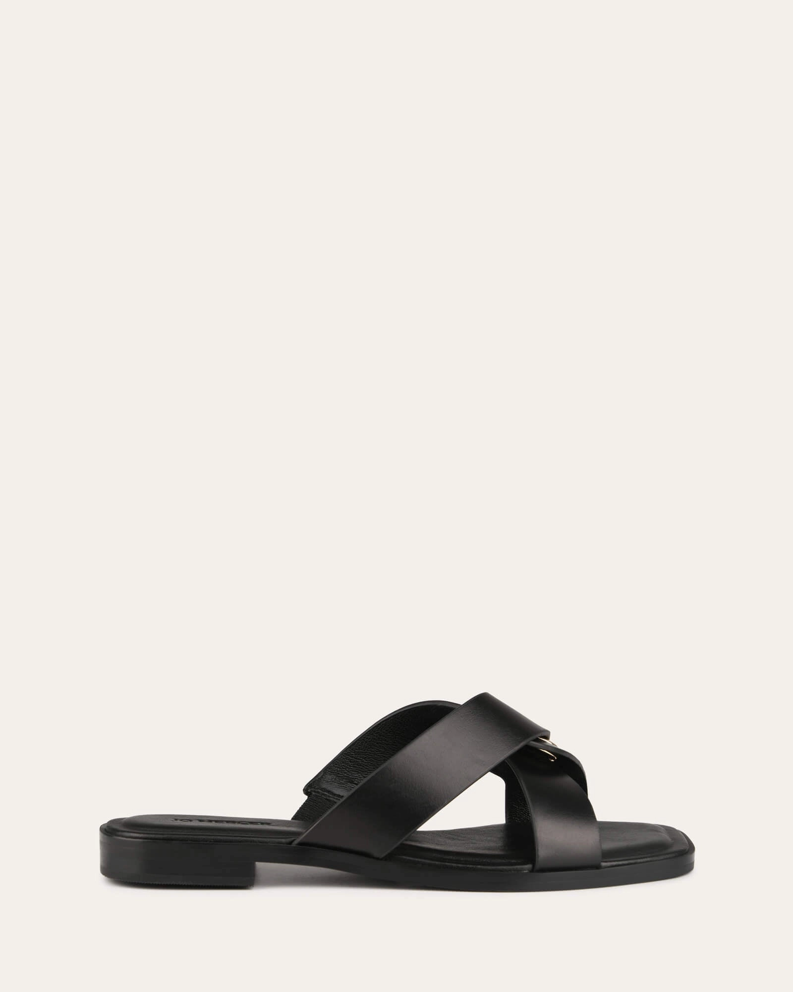 Piper Flat Slides Black Leather Your Daily Vibe Pure Rhythm