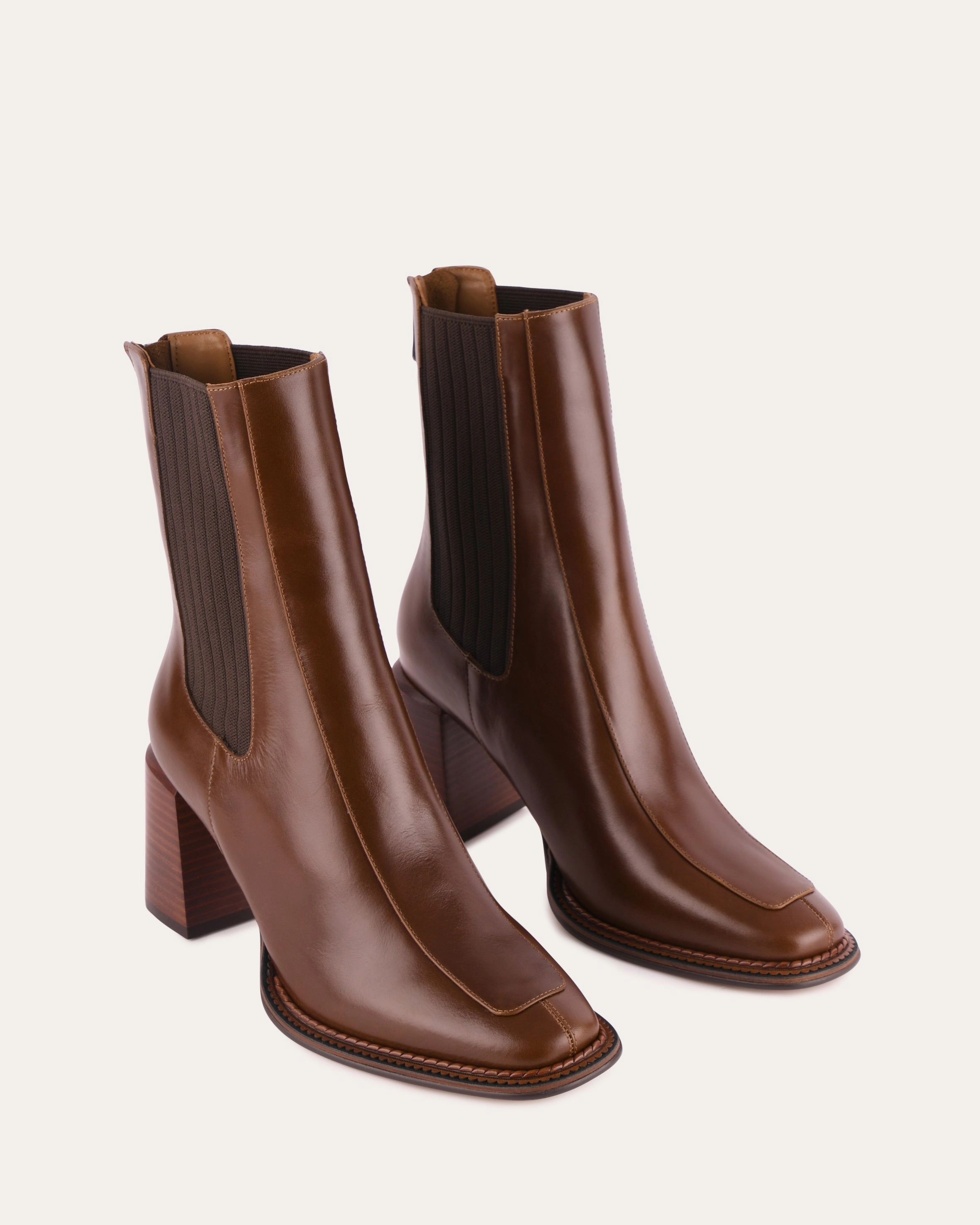 Devina Mid Ankle Boots Dark Choc Leather Comfort In Layers