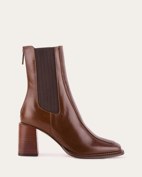 Devina Mid Ankle Boots Dark Choc Leather Fresh Silhouette