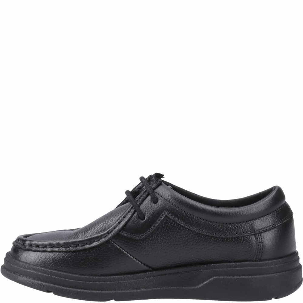 Streamlined By Design Hush Puppies Ronan Mocc Toe Junior School Shoes