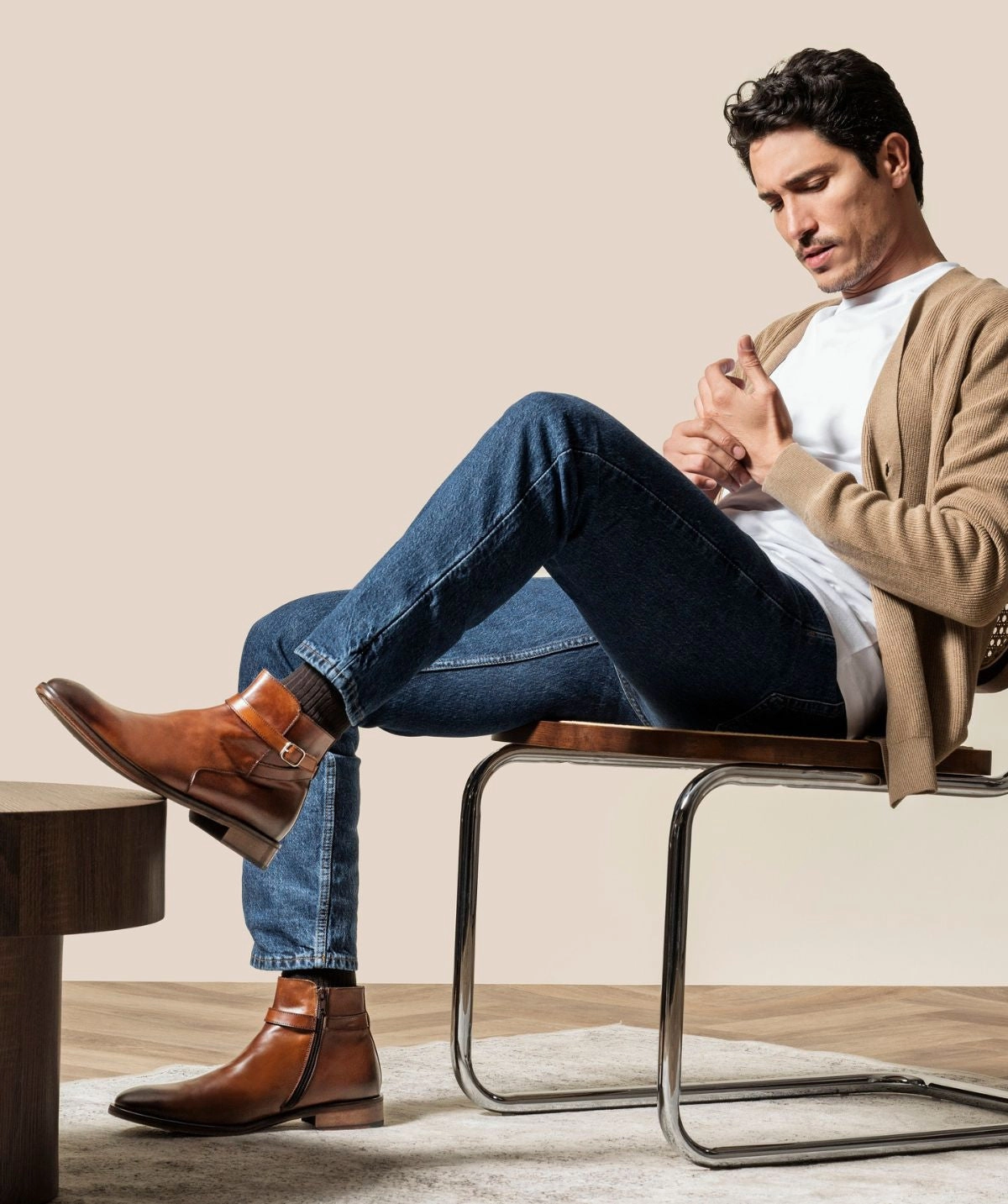Adapt And Go Elthon Patinated Brown Ankle Boots