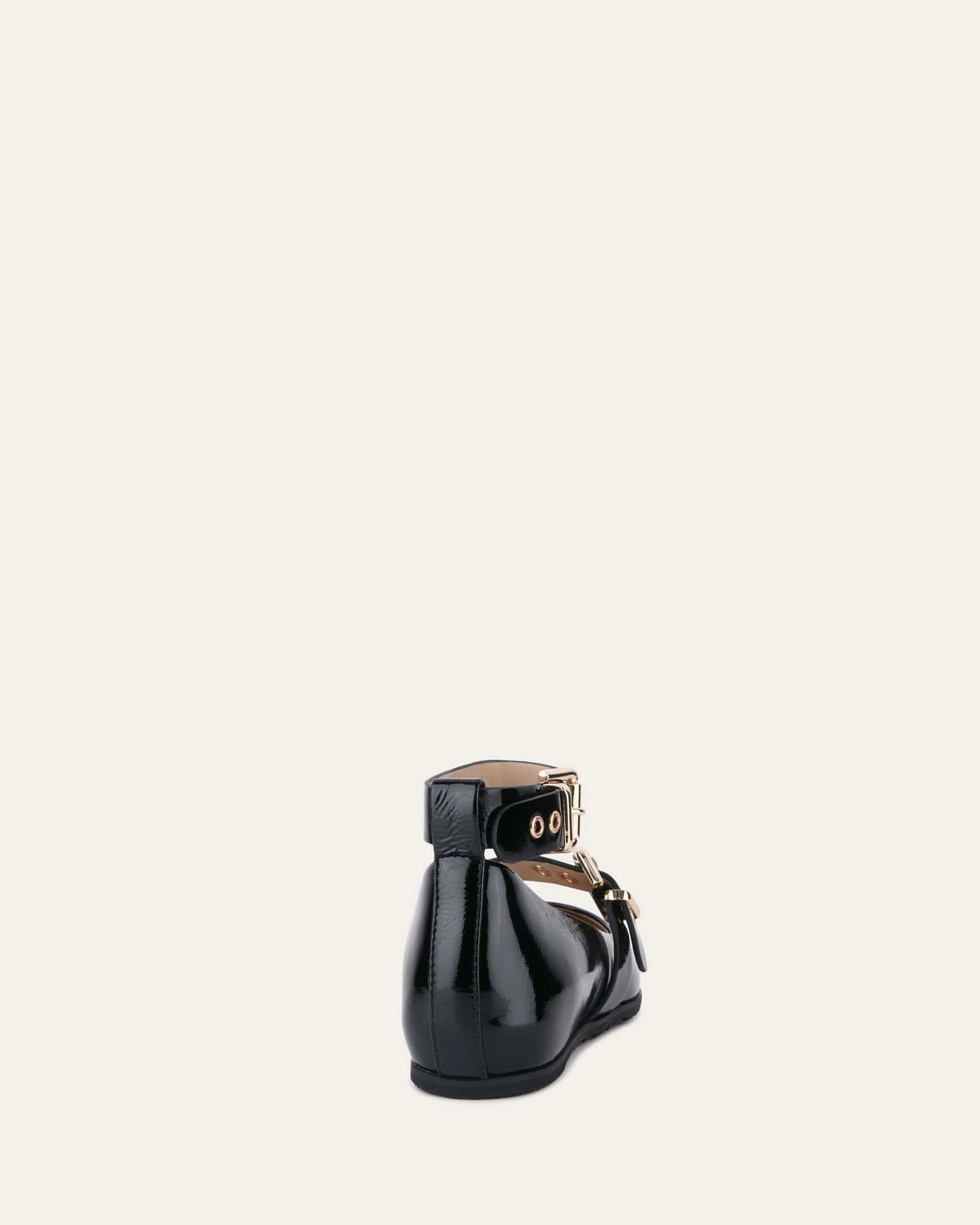 Hera Casual Flats Black Crinkle Patent Design-Led Built To Breathe
