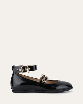 Daily Expression Hera Casual Flats Black Crinkle Patent