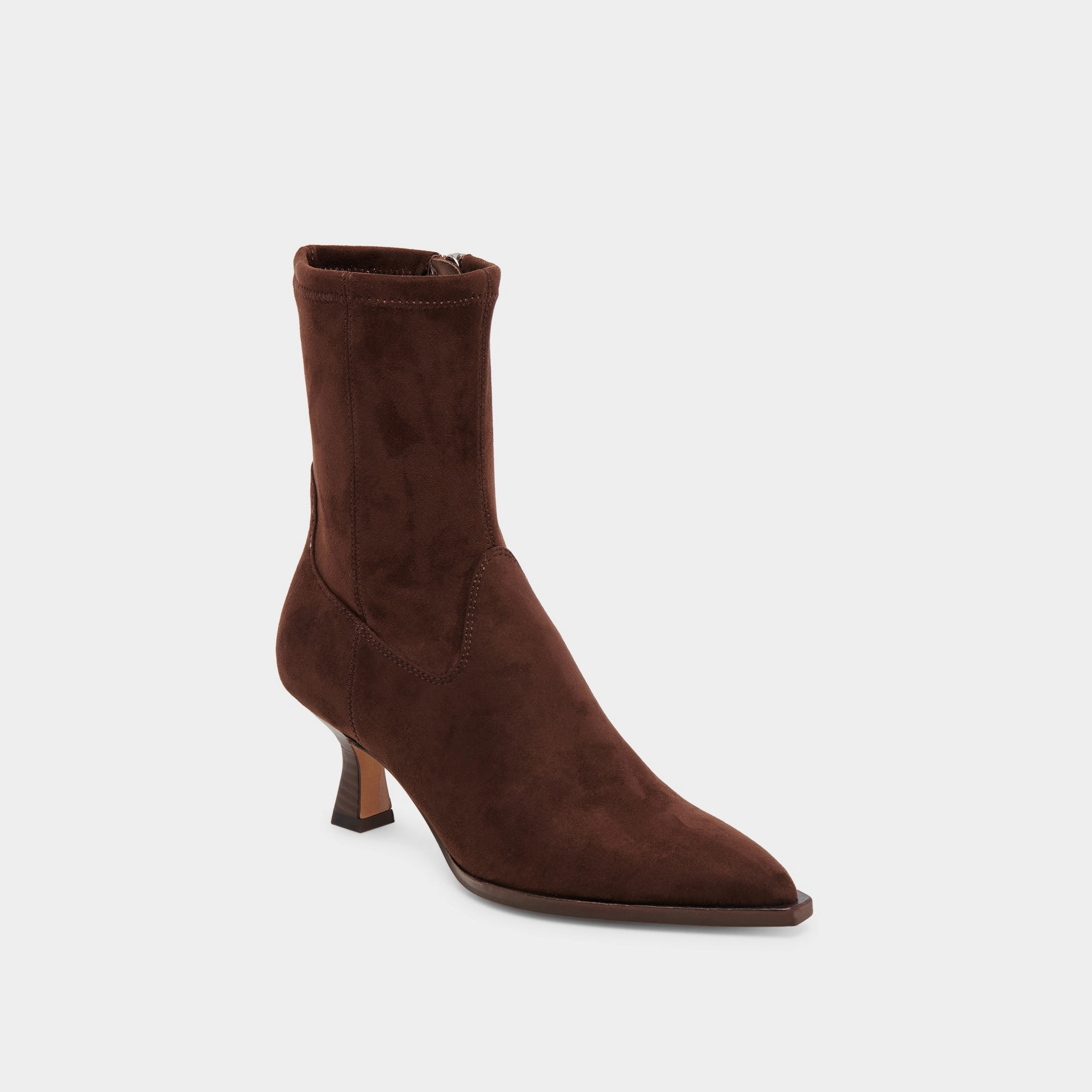 Engineered Simplicity Functional Aesthetic Arya Wide Calf Boots Dk Brown Stella Suede