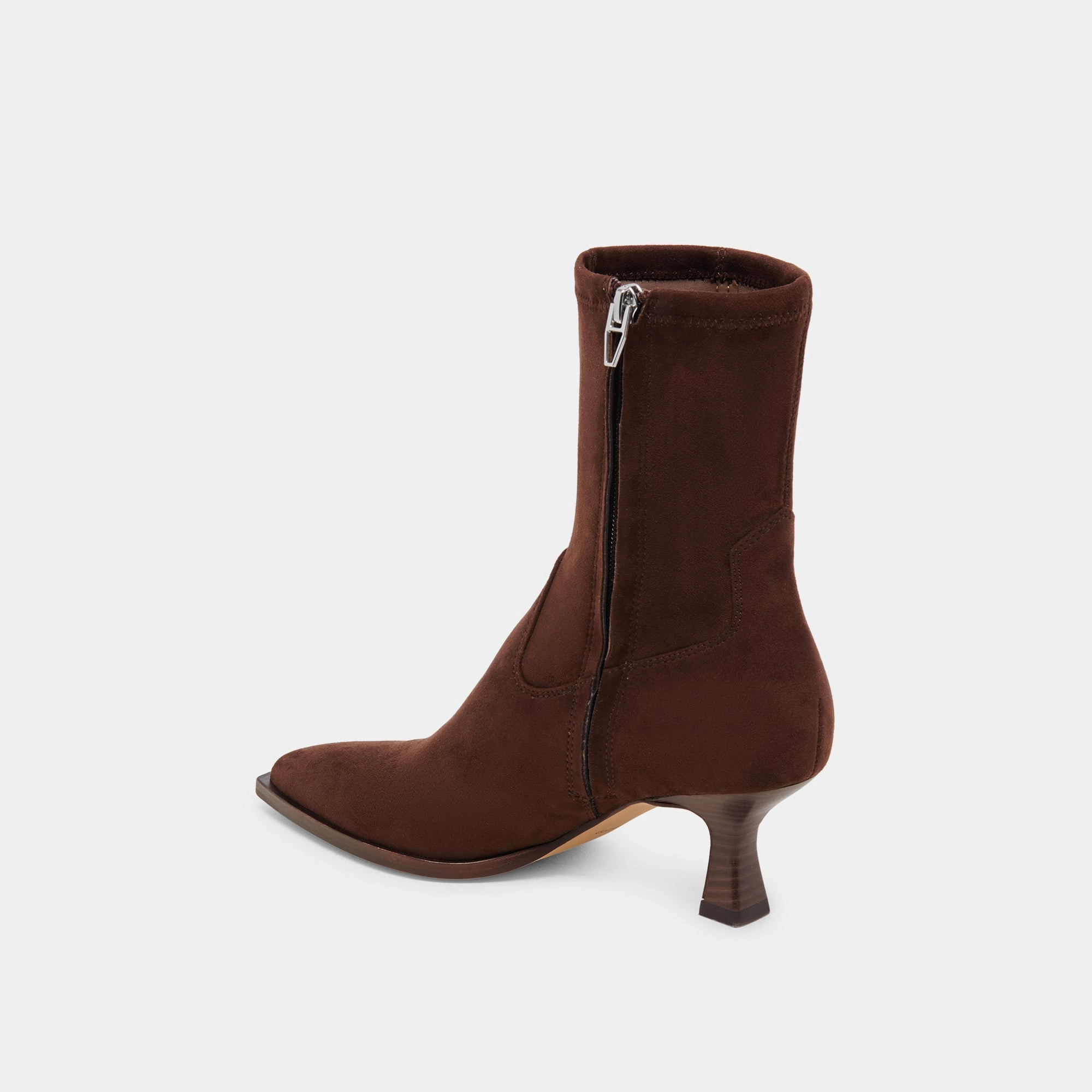 Arya Wide Calf Boots Dk Brown Stella Suede Refined Edge