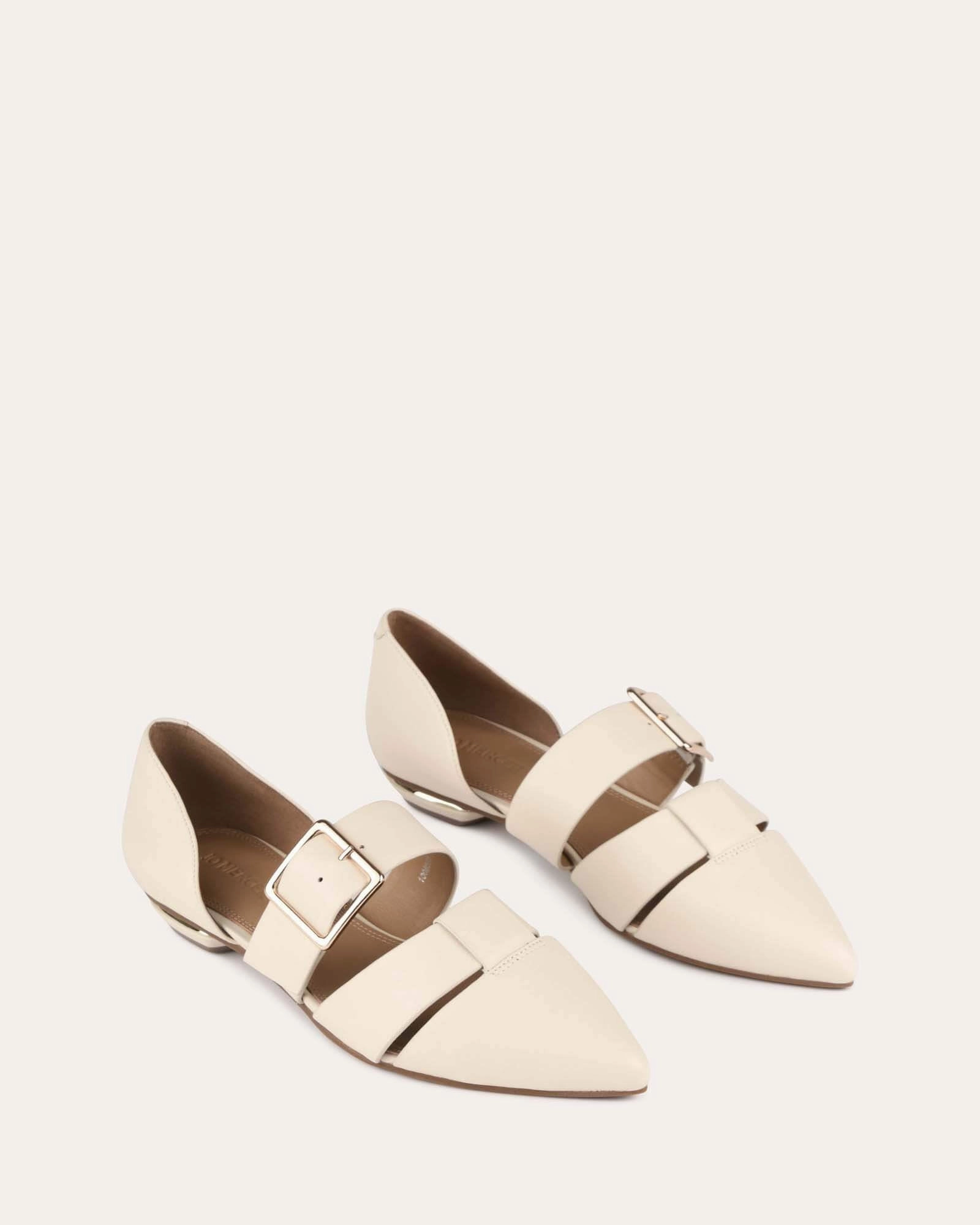 Carla Dress Flats Off White Leather Essential Structure Comfort In Layers