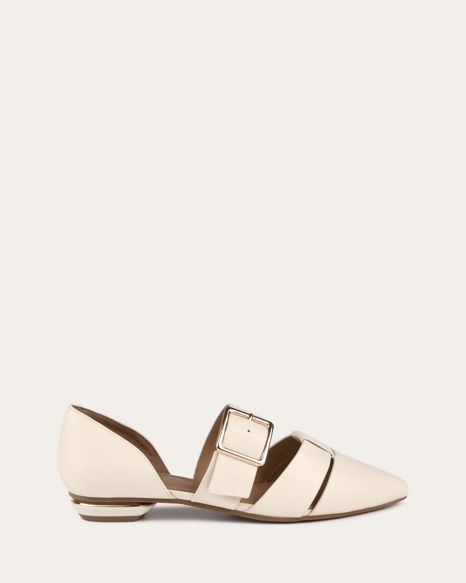 Carla Dress Flats Off White Leather Rhythmic Fit