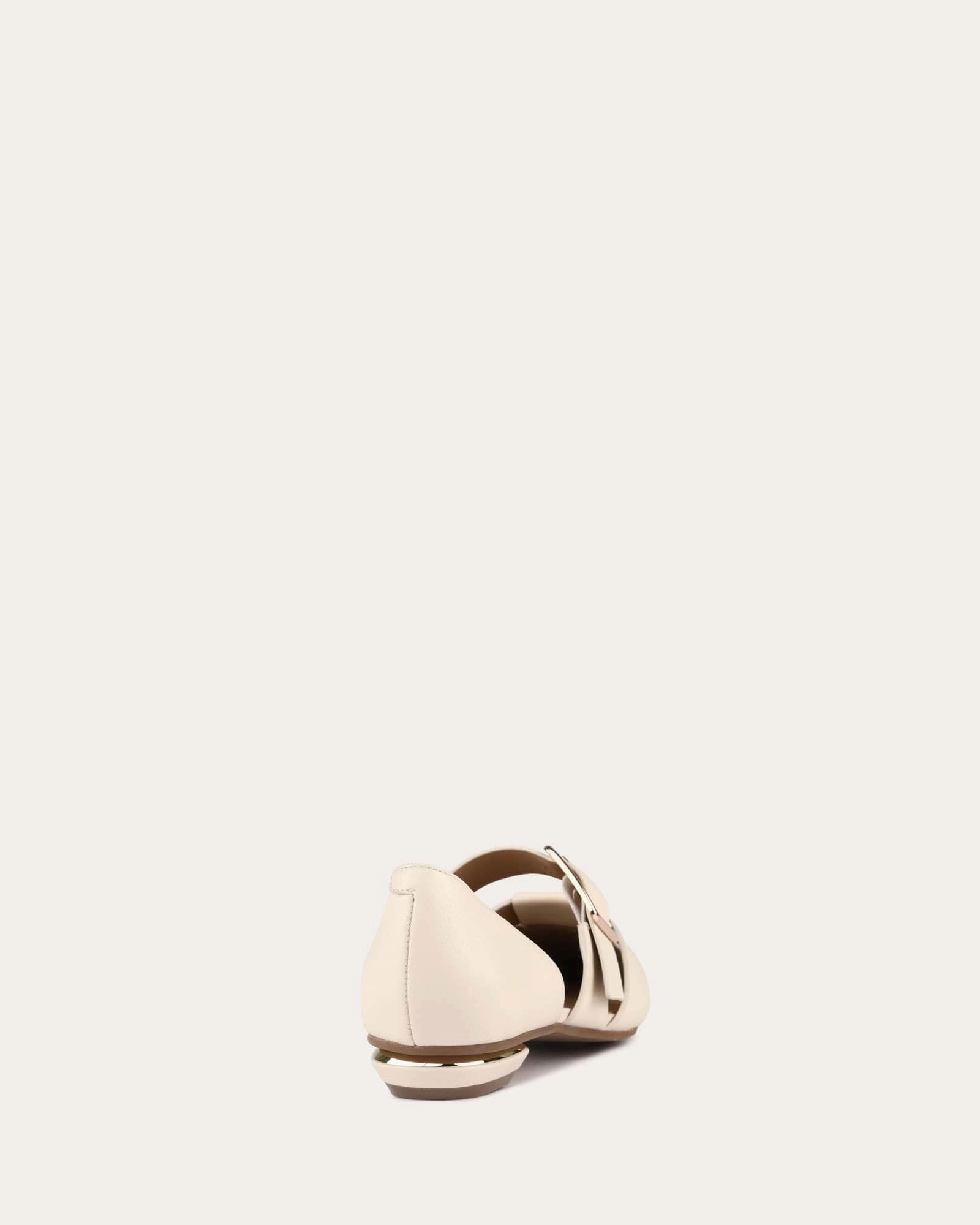Carla Dress Flats Off White Leather Mobility Made Easy