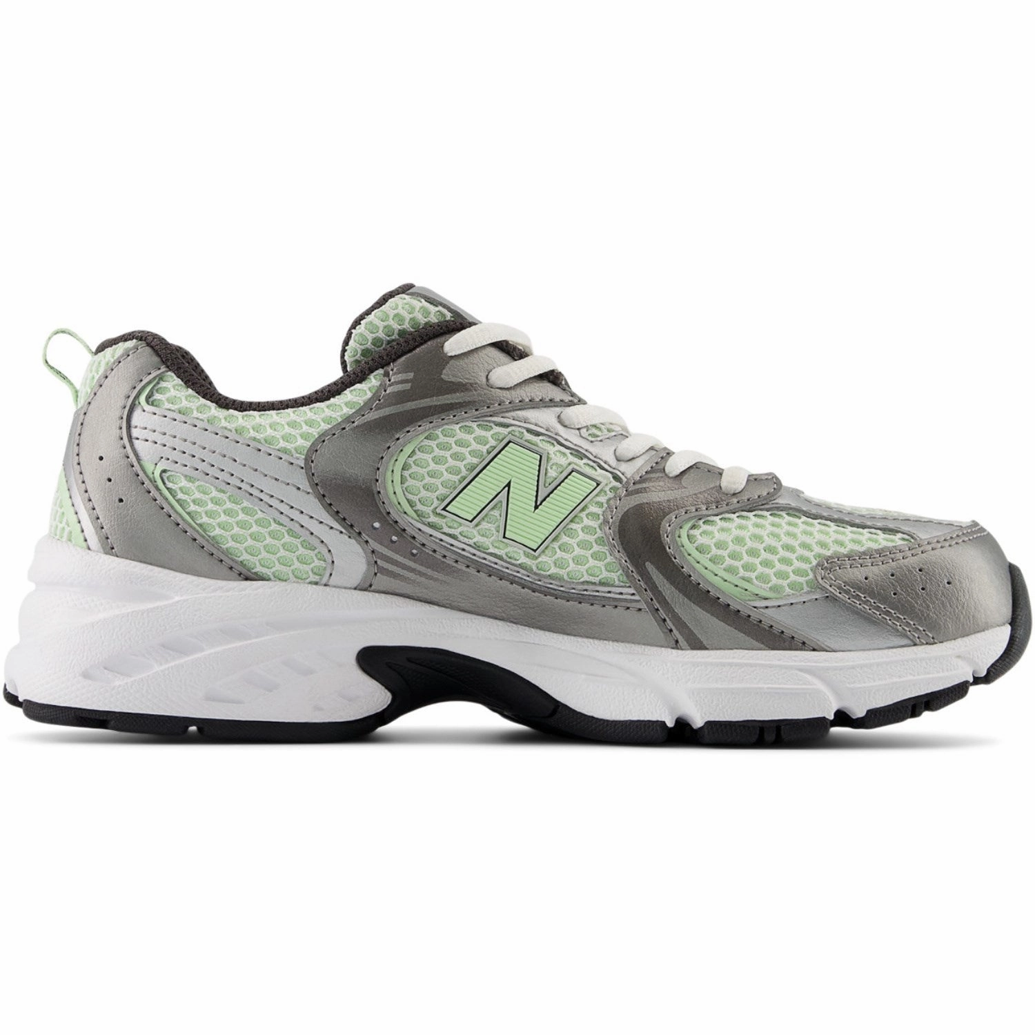 New Balance Dark Silver Metallic New Balance 530 Kids Lace Movement Reimagined Dynamic Essentials