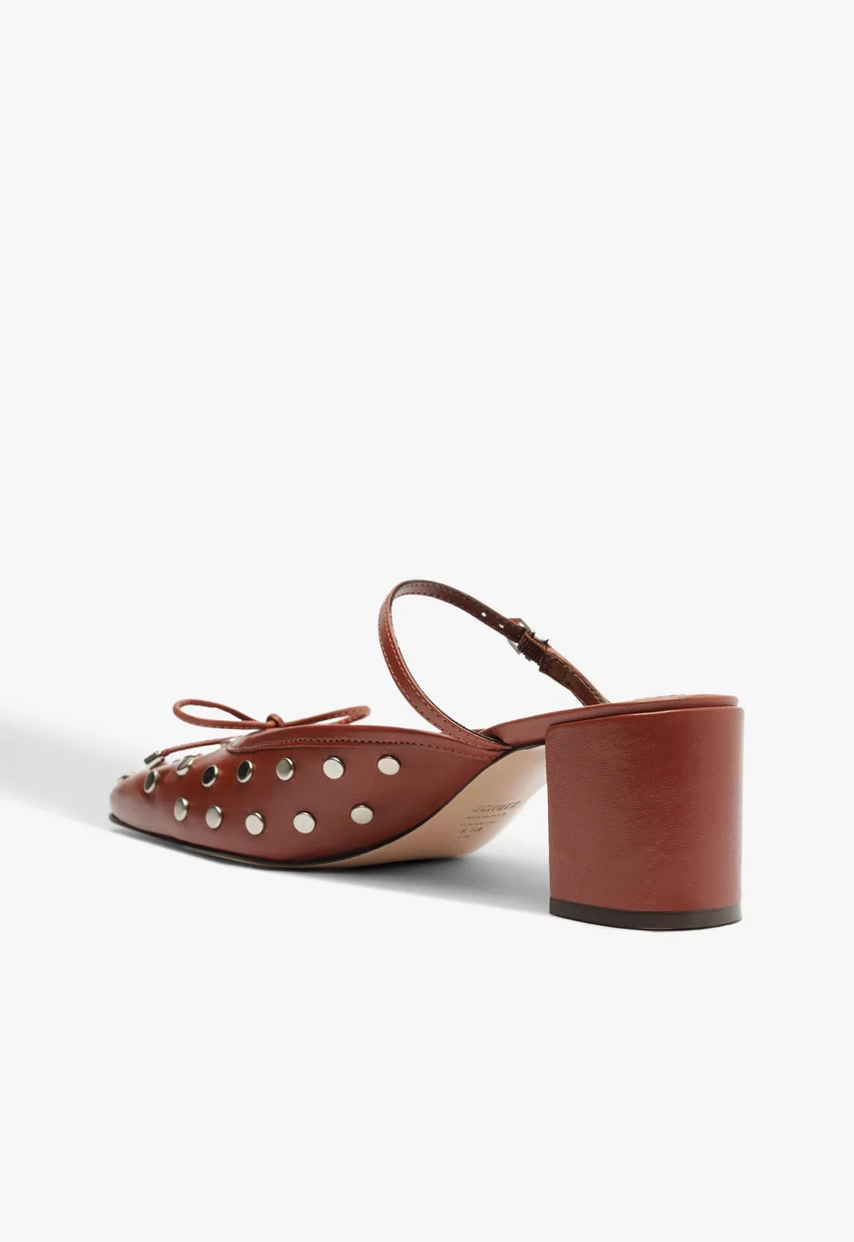 Arissa Block Mule Studs Leather Pump Layered City