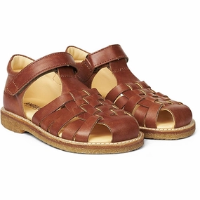 Angulus Sandal W. Braid And Velcro Tan Cool In Motion Elevated Motion