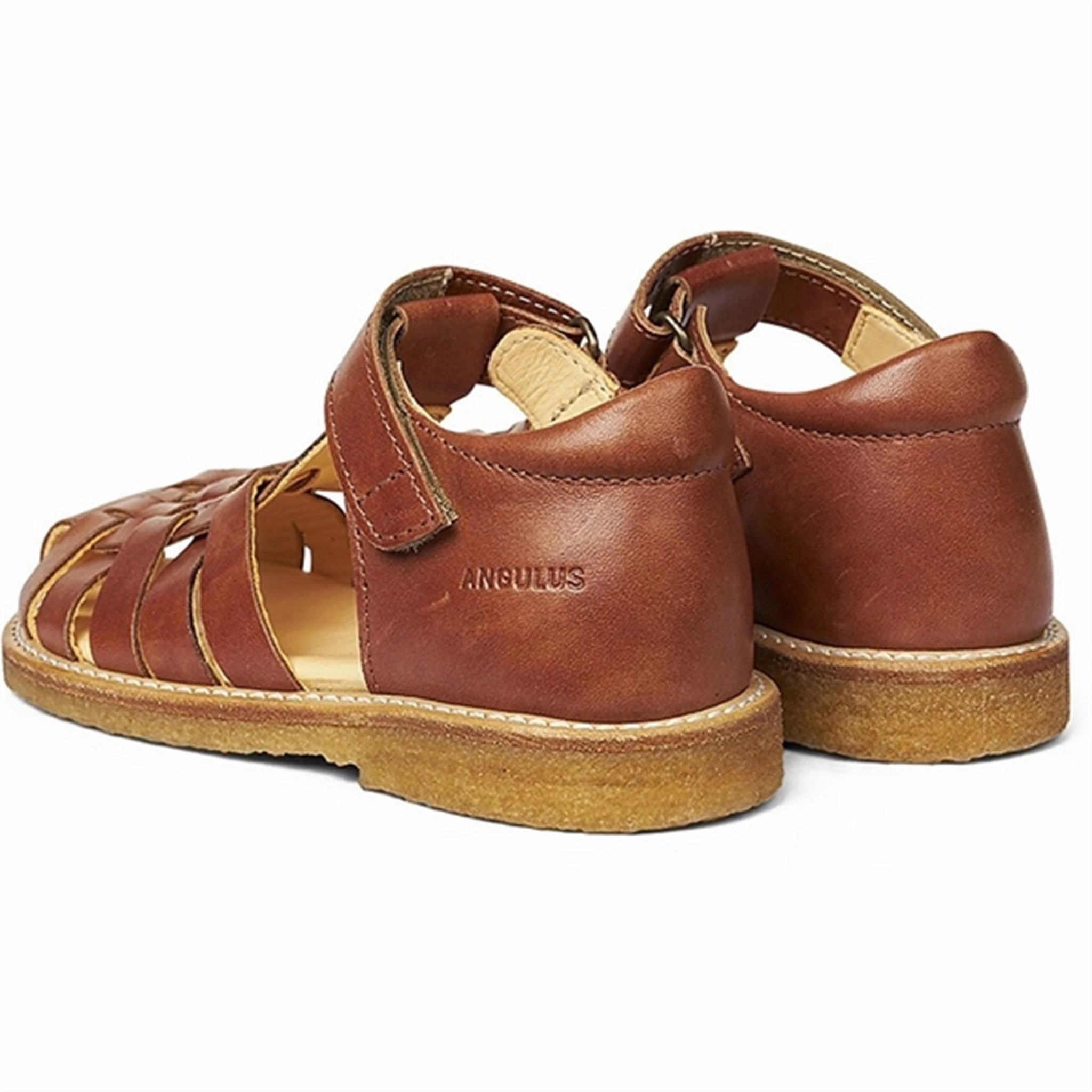 Angulus Sandal W. Braid And Velcro Tan Built For Real