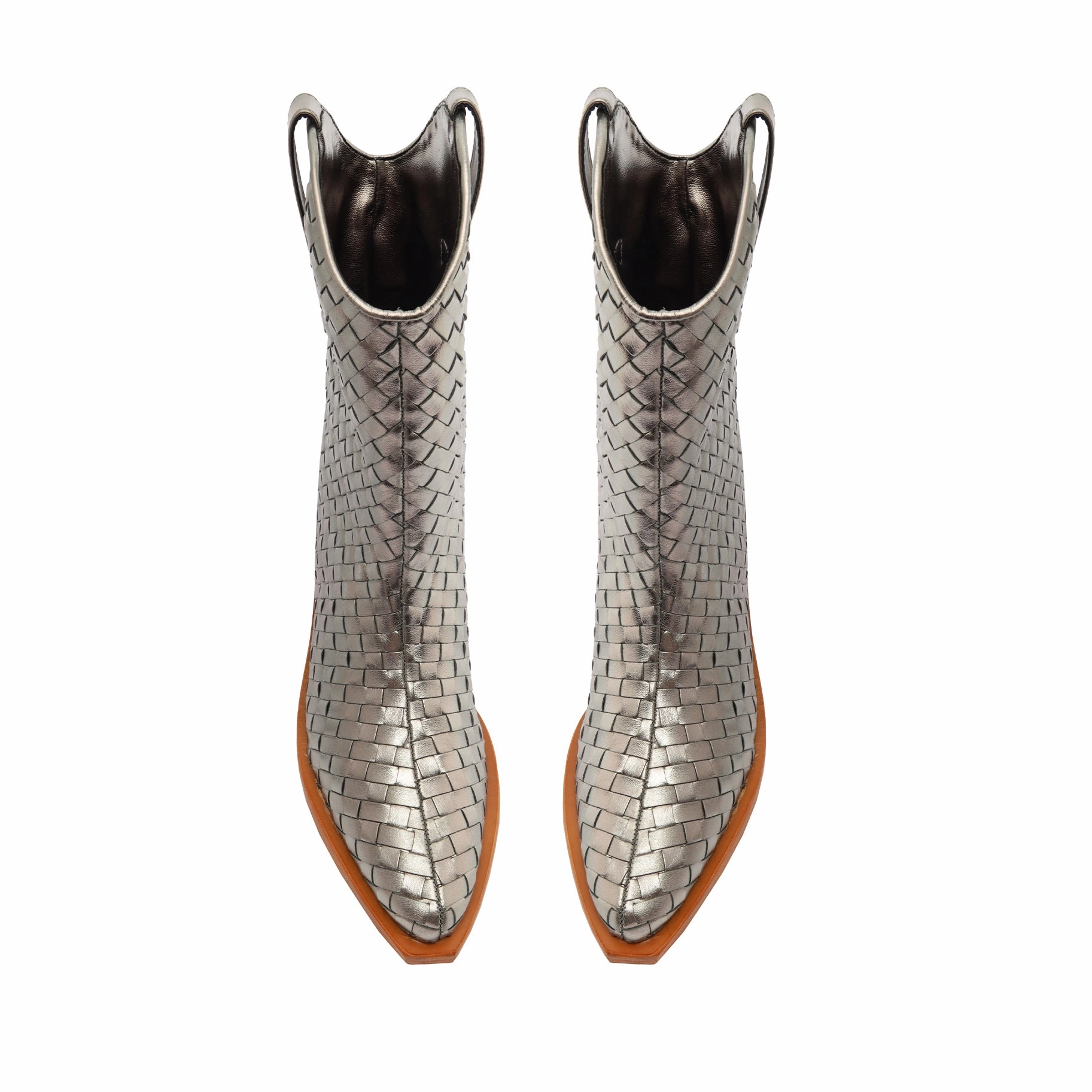 Cicera Woven Metallic Leather Bootie Core-Level Comfort Modular Minimalism