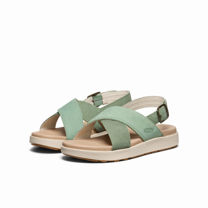 Women'S Elle Luxe Cross Strap Sandal  |  Granite Green/Granite Green Core Aesthetic