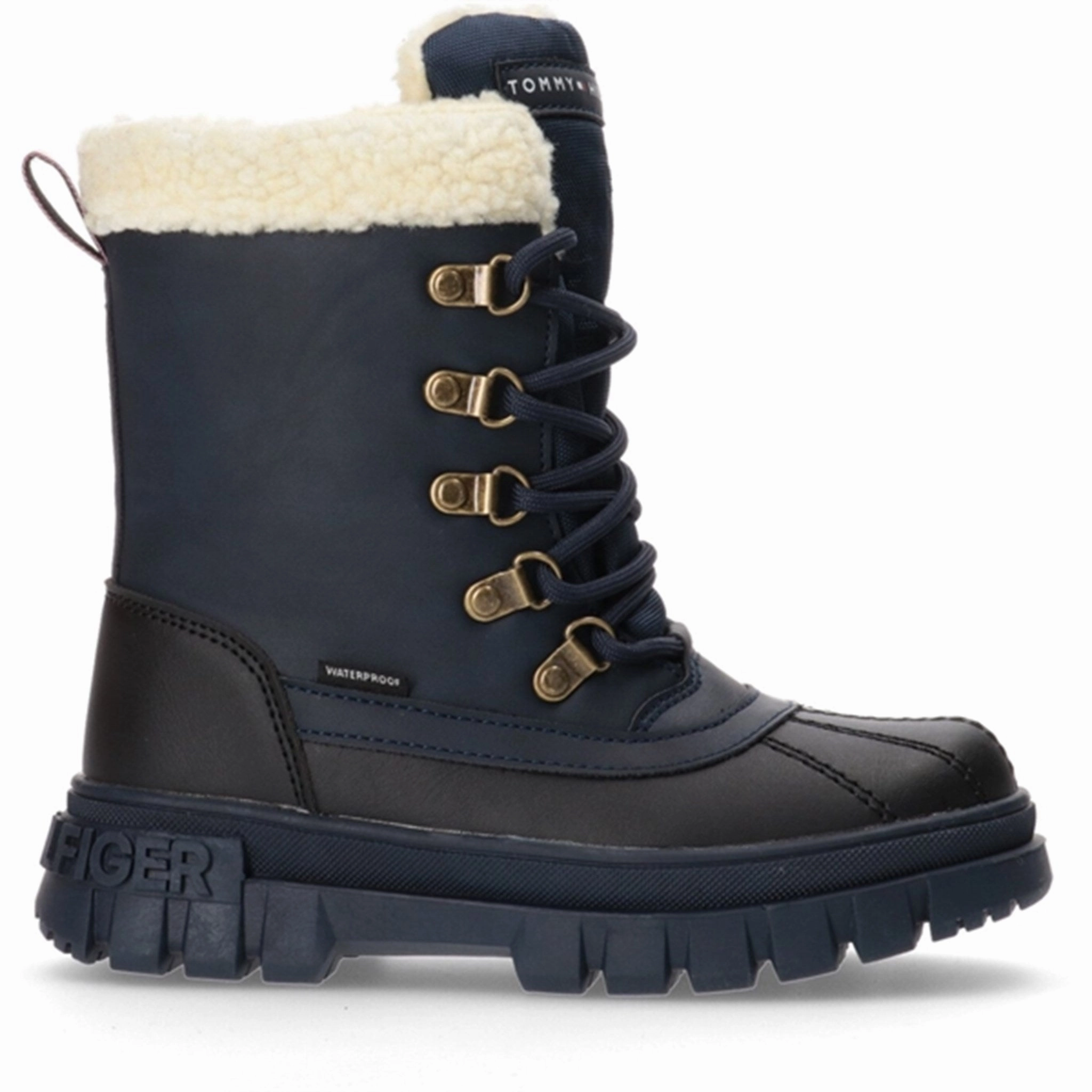 Ultra-Clean Style Laid-Back Luxe Tommy Hilfiger Lace-Up Bootie Blue