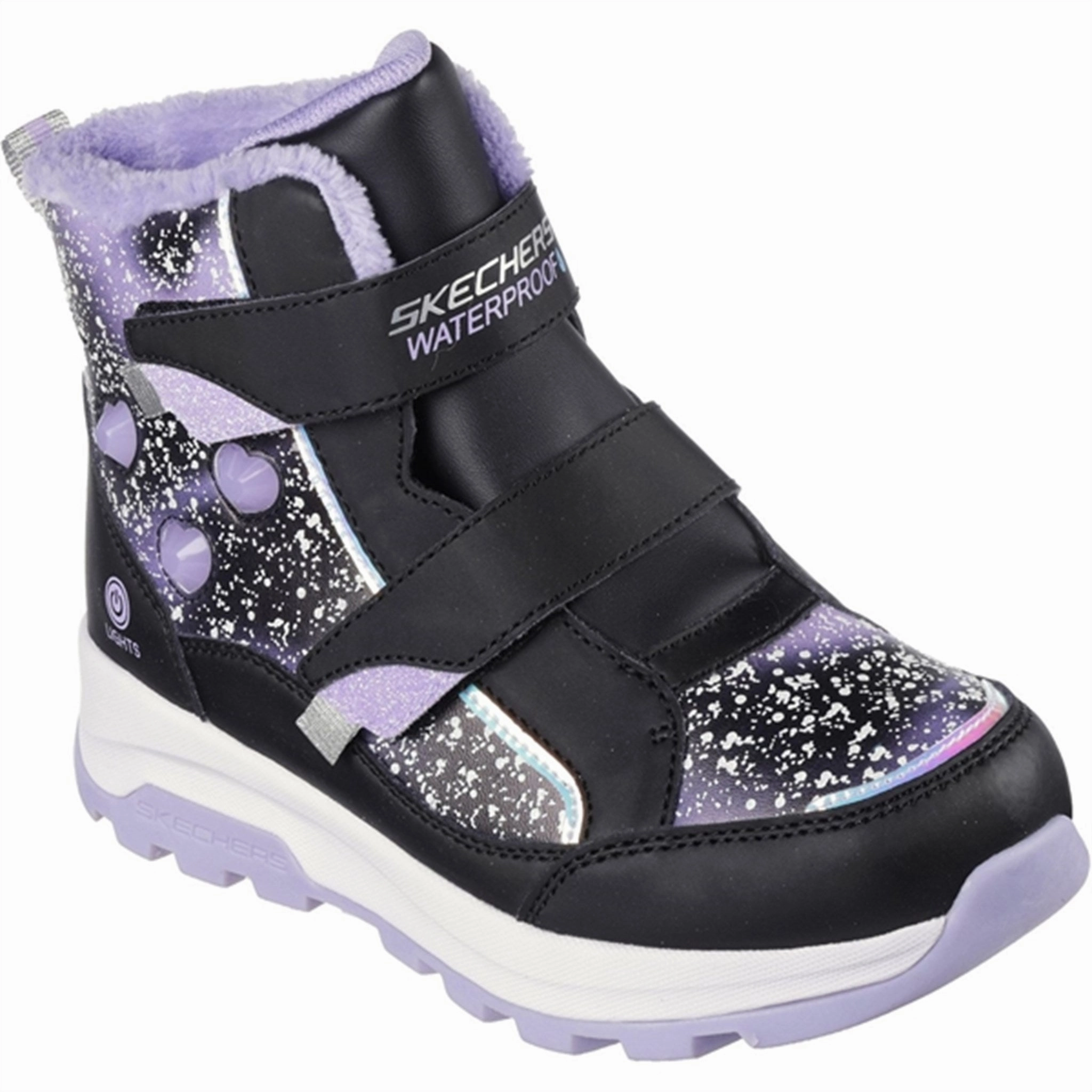 Skechers Girls Storm Blazer Waterproof Boots Black Lavender Ready For Rhythm Rhythmic Comfort