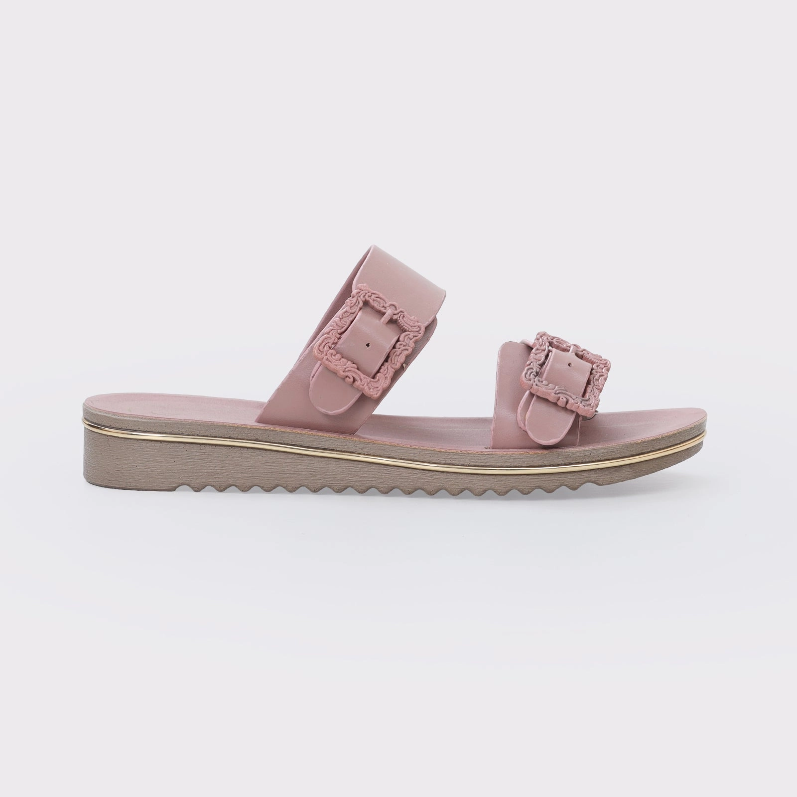 Women'S Buckled Slippers Minimalist Edge Move-Ready Looks