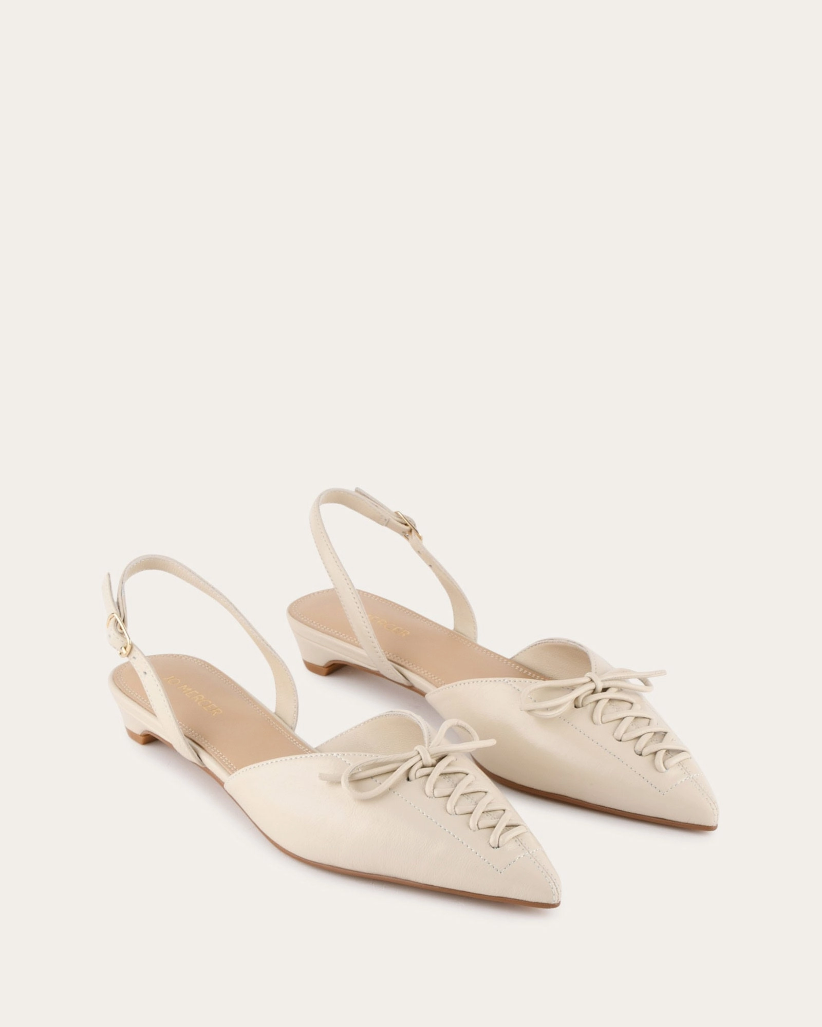 Aloe Dress Flats Off White Leather Engineered For Flow