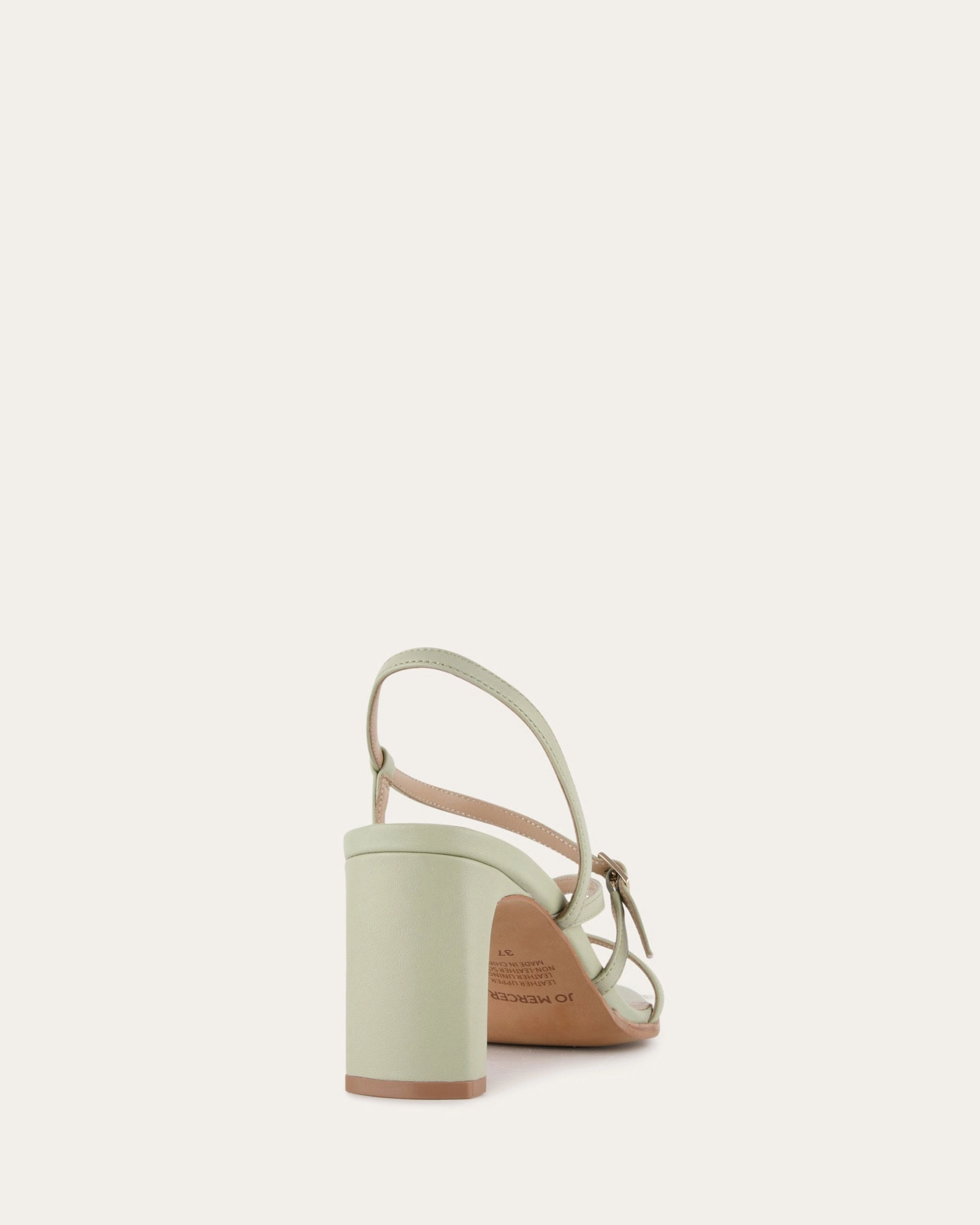 Crafted Balance Nala Mid Heel Sandals Light Sage Leather