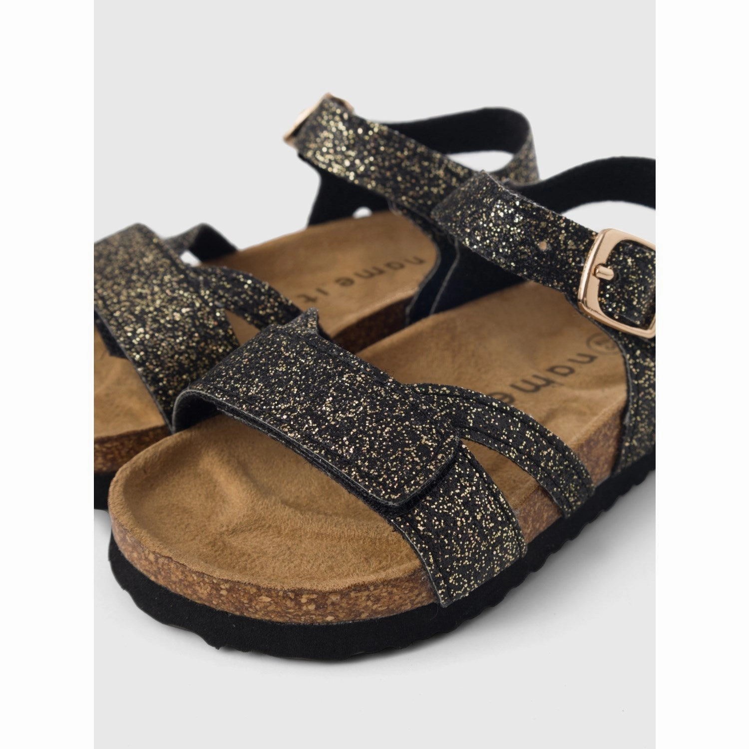 Street-Ready Adapt-Fit Gear Name It Black Glitter Fiona Sandal