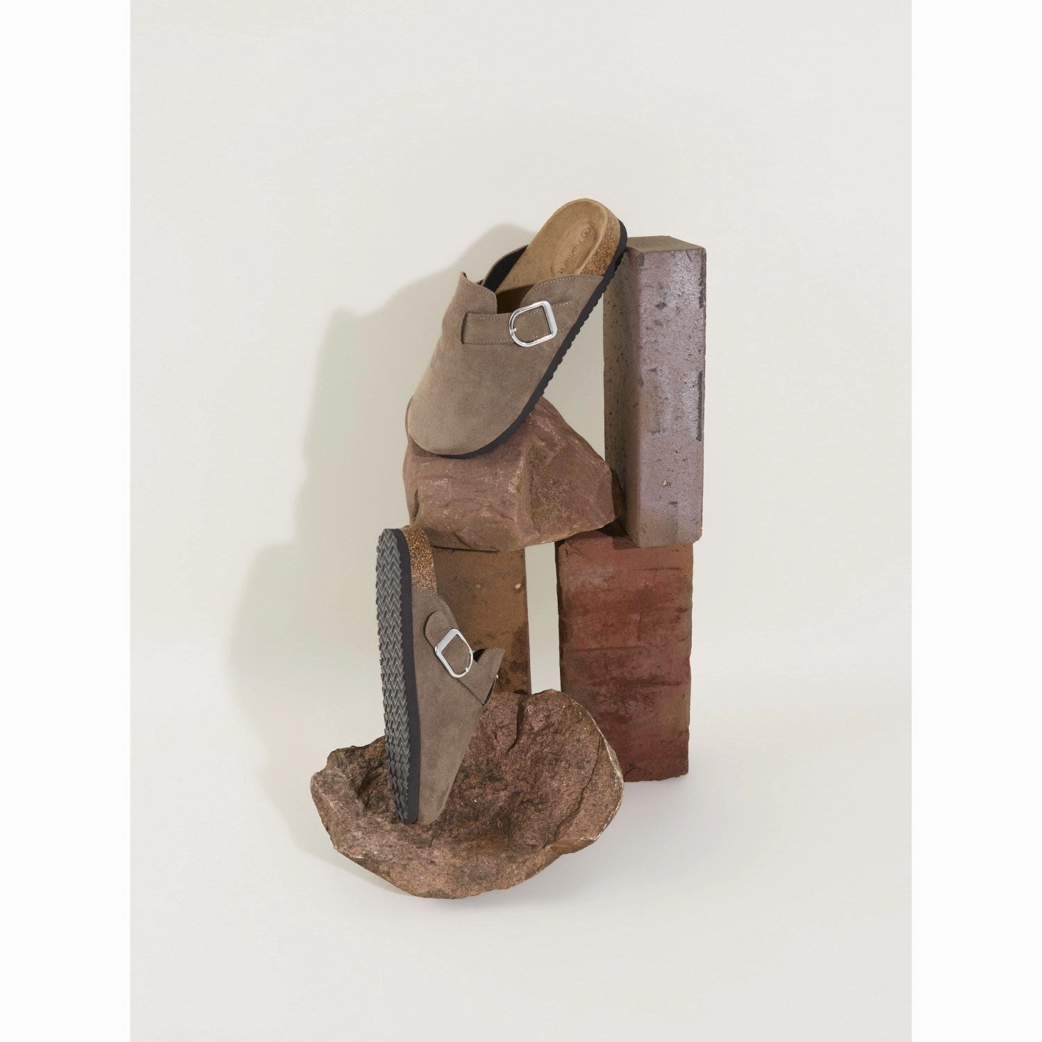 Name It Taupe Gray Avery Mules Fluid-Form Design Less Is Bold