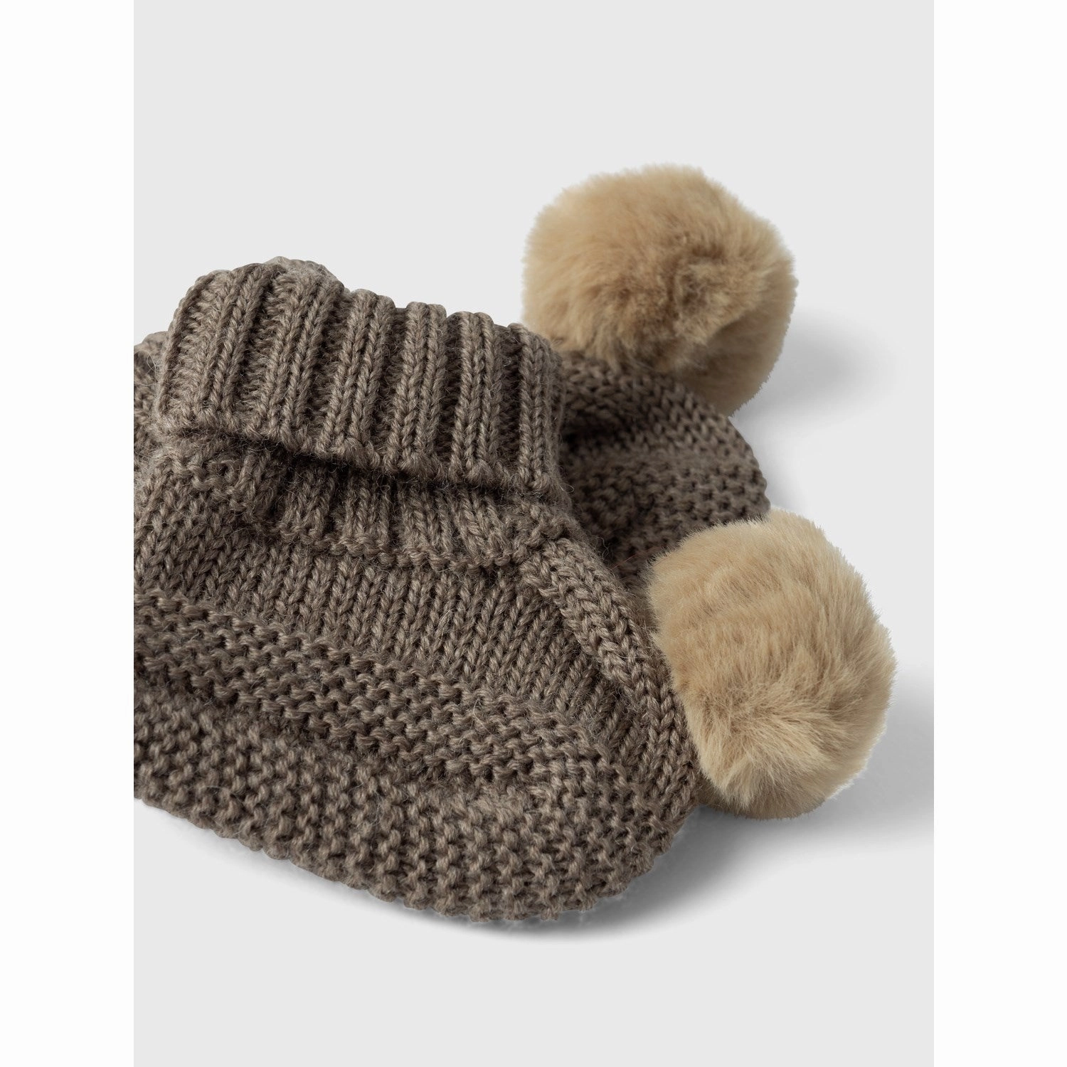City-Fit Rhythmic Fit Name It Walnut Wrilla Wool Knit Slippers With Dot