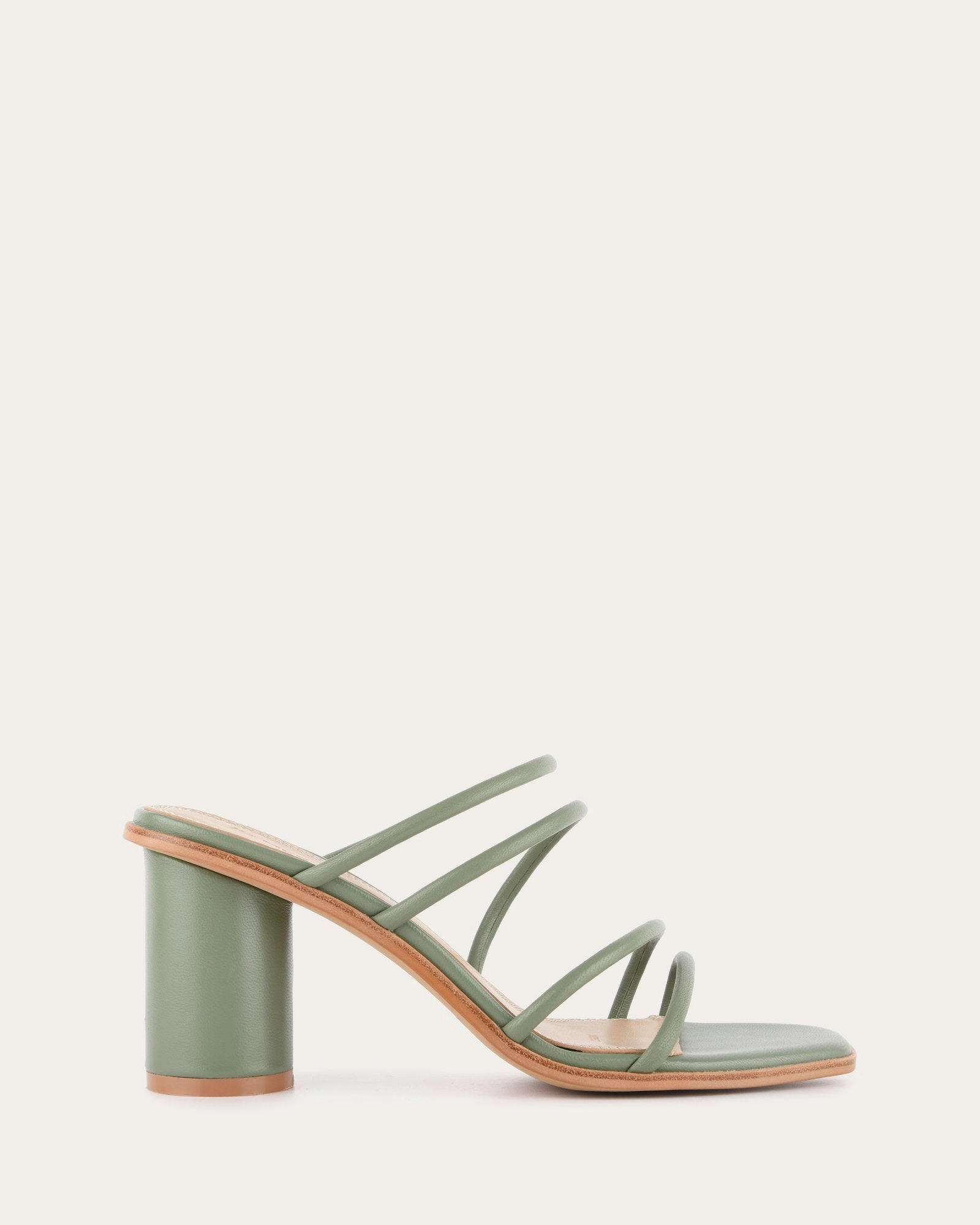 Function-First Fit Naomi Mid Heel Sandals Pistachio Green Leather