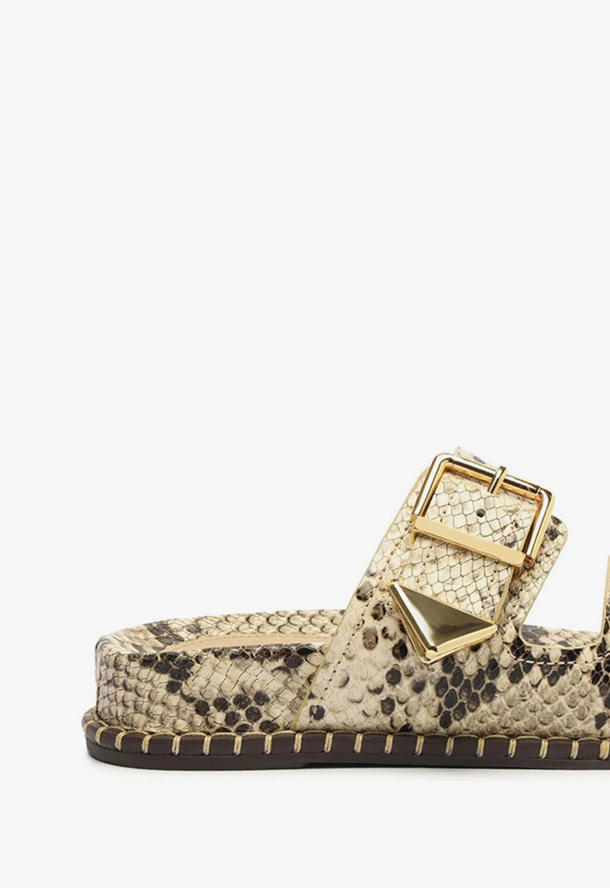Naomi Sporty Snake-Embossed Leather Sandal Function-First Fit