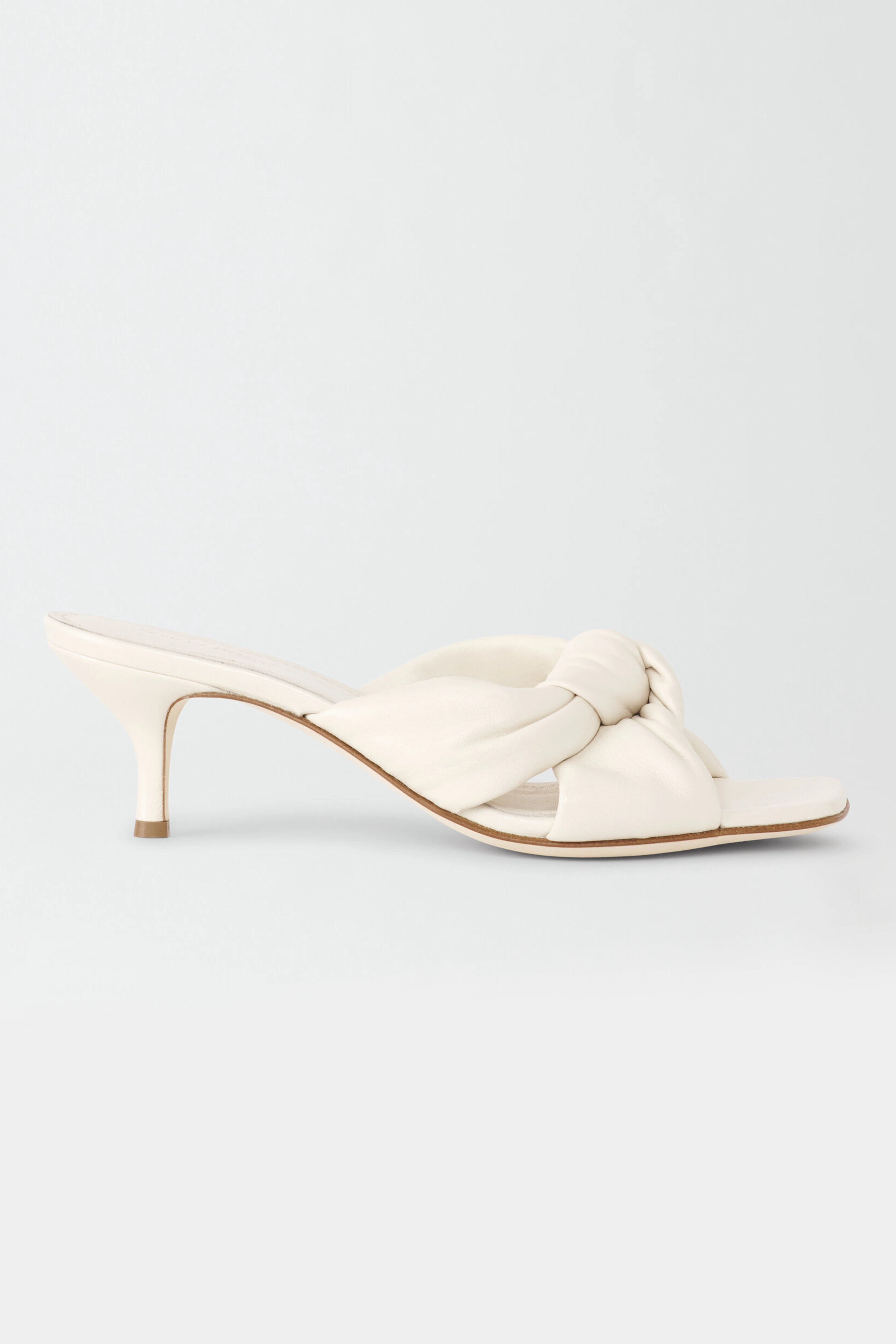 Nappa Leather Slip On Sandal In Burro Expressive Minimal