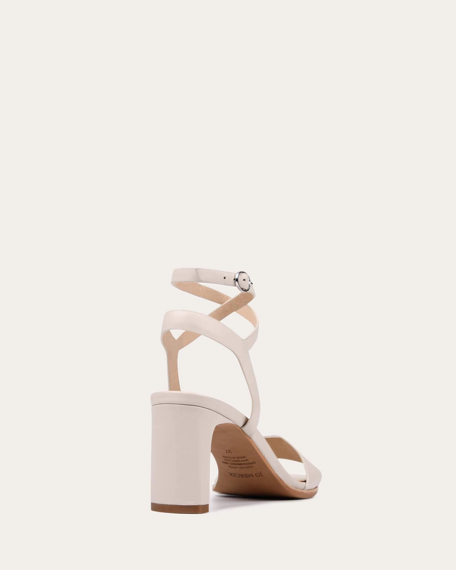Natsu Mid Heel Sandals Bone Leather Shape Your Day