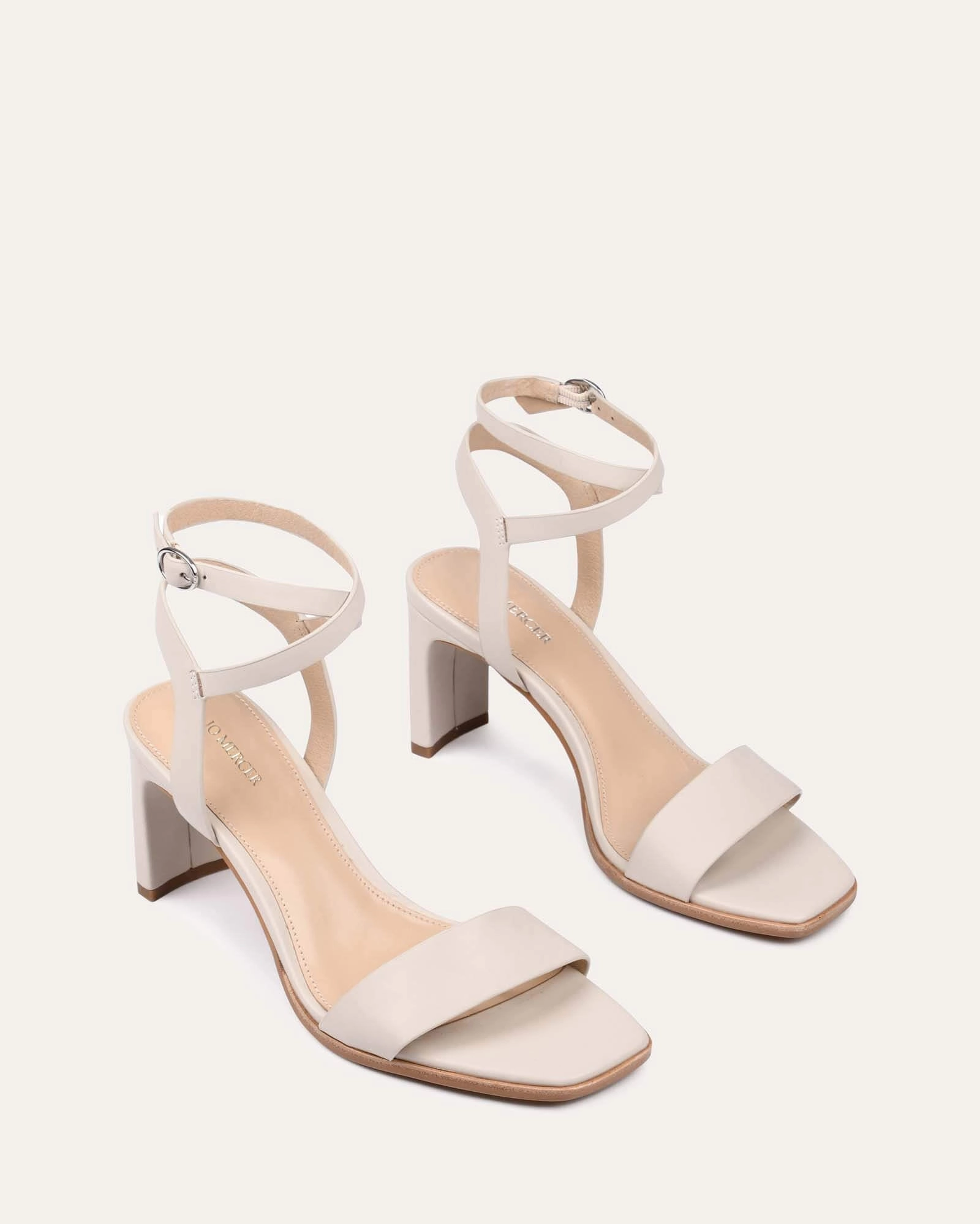 Unisex Energy Natsu Mid Heel Sandals Bone Leather