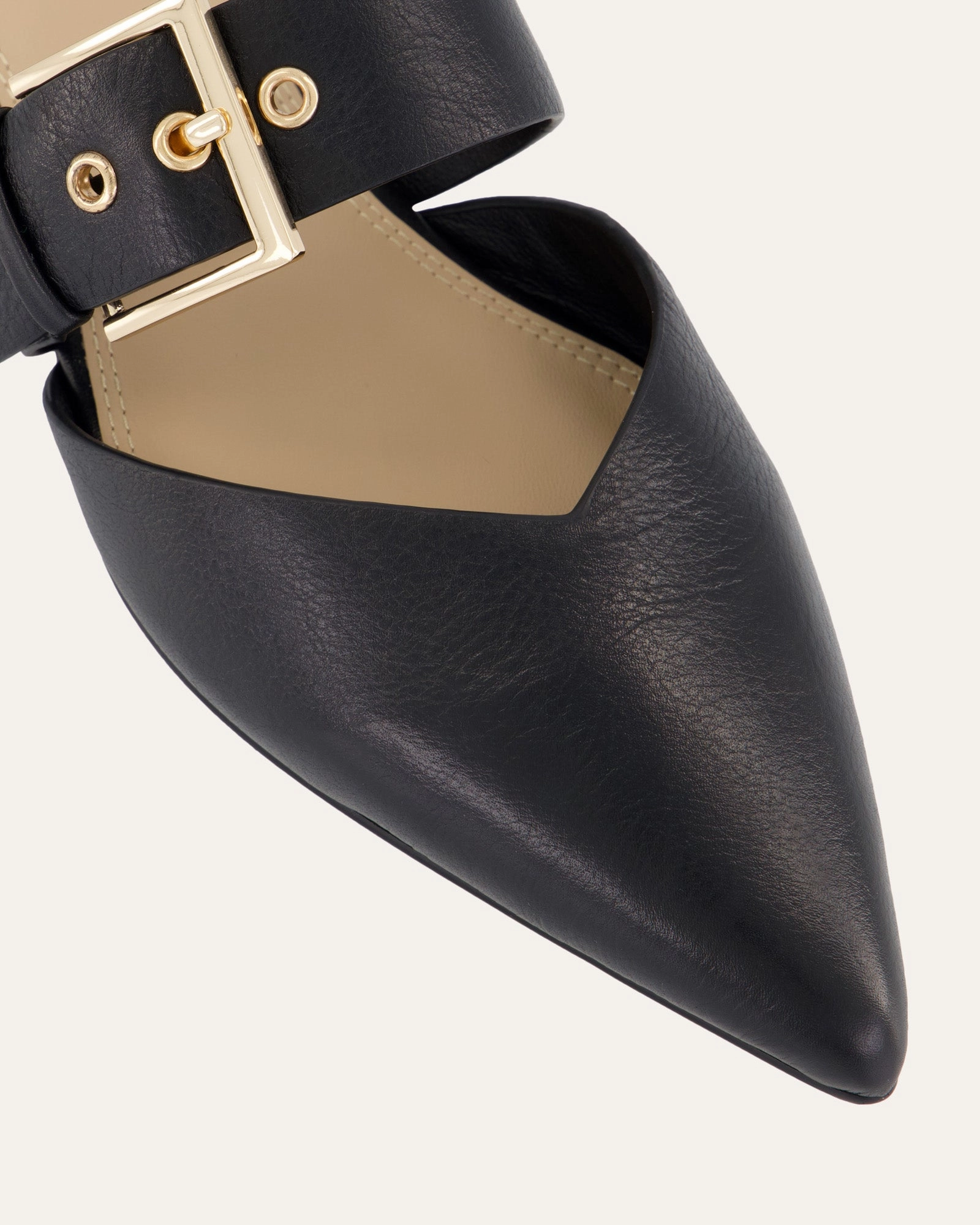 Neela Dress Flats Black Leather Layered Living Purpose-Led
