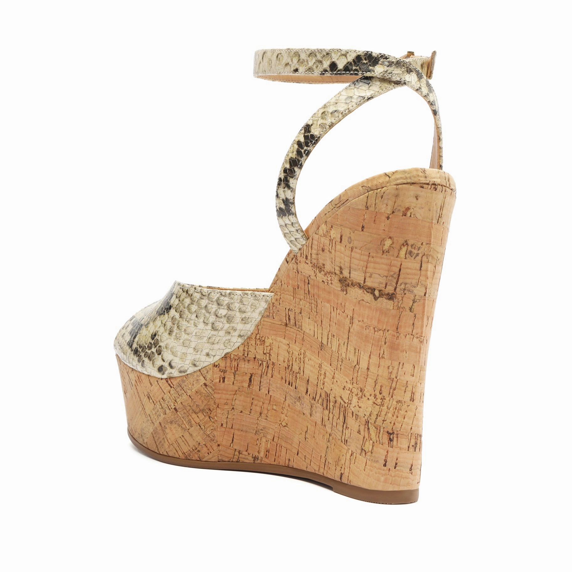 Wear Reimagined Neith Snake-Embossed Leather Sandal