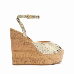Universal Function Effortless Minimal Neith Snake-Embossed Leather Sandal