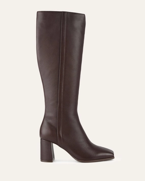Nellie Knee Boots Bitter Choc Leather Pure Motion Balanced Design