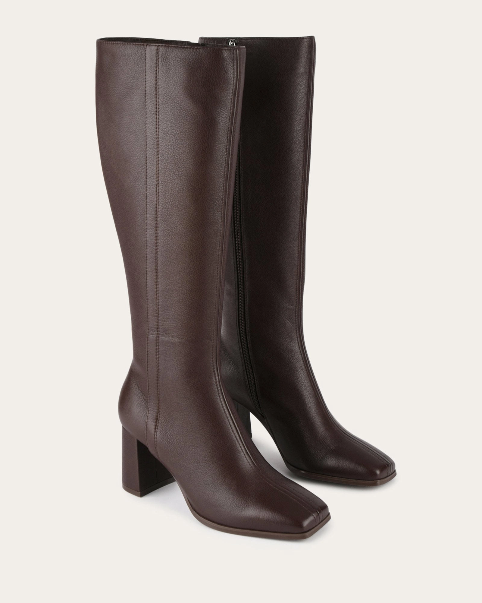 Streamlined Look The New Essential Nellie Knee Boots Bitter Choc Leather