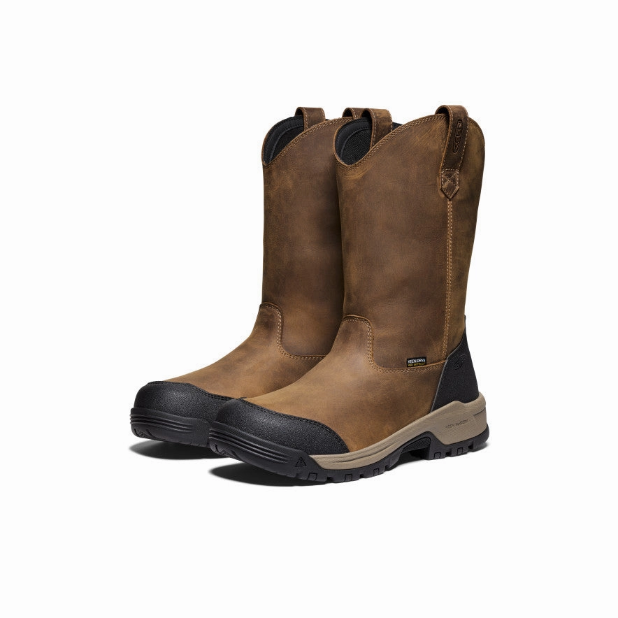 Men'S Evanston Pull-On Waterproof Boot (Soft Toe)  |  Bison/Black Clean Profile