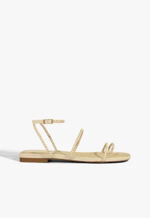 Kaya Beige Leather Flat Sandal Light Motion Gear Pure Motion