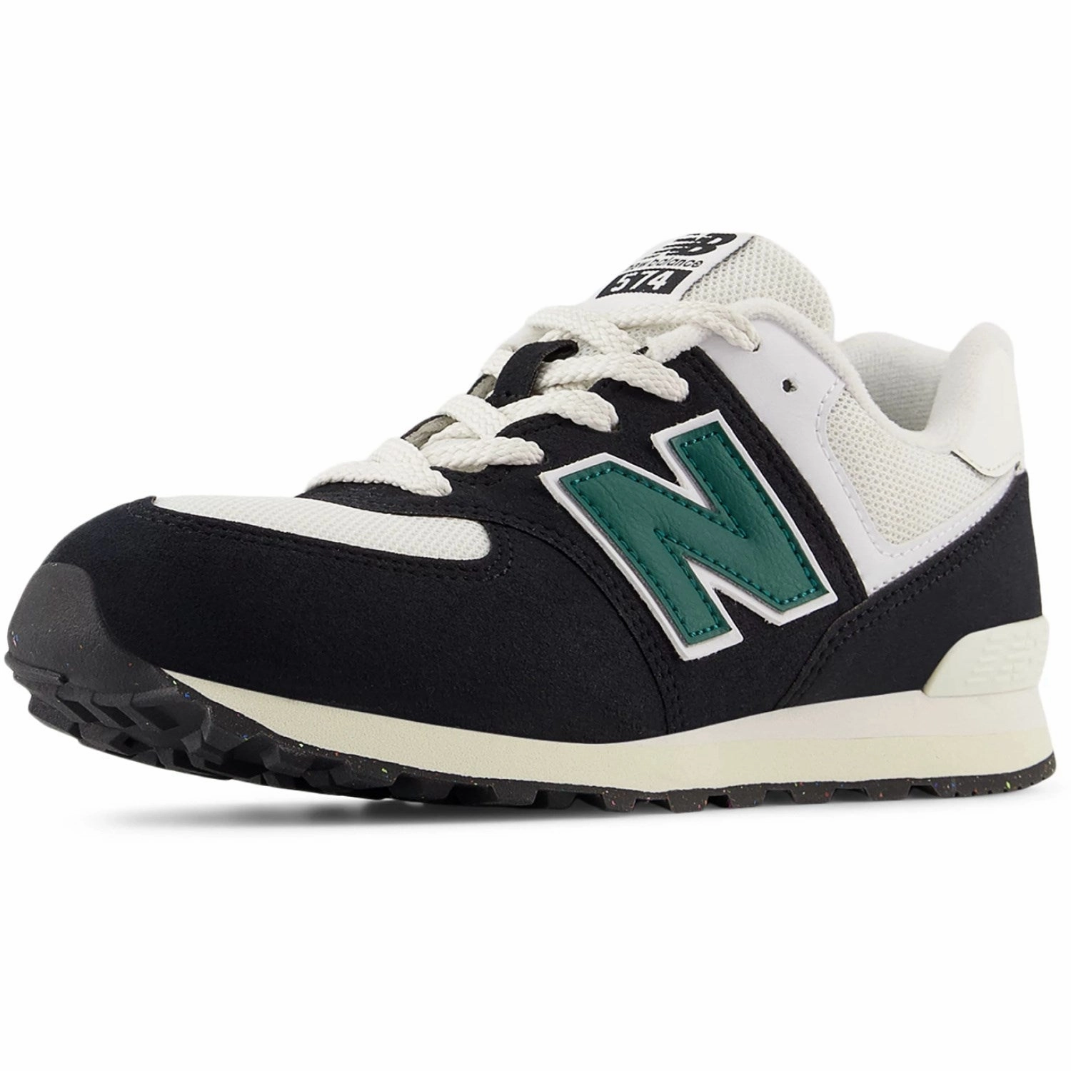 New Balance Black 574 Kids Lace Sneakers Form-Light Fit Grounded Luxury