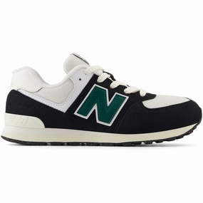 Step Into Rhythm New Balance Black 574 Kids Lace Sneakers