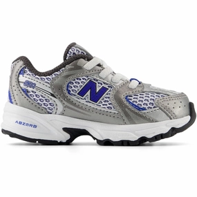 New Balance Dark Silver Metallic New Balance 530 Kids Bungee Lace Modern Pattern Crafted Silhouette
