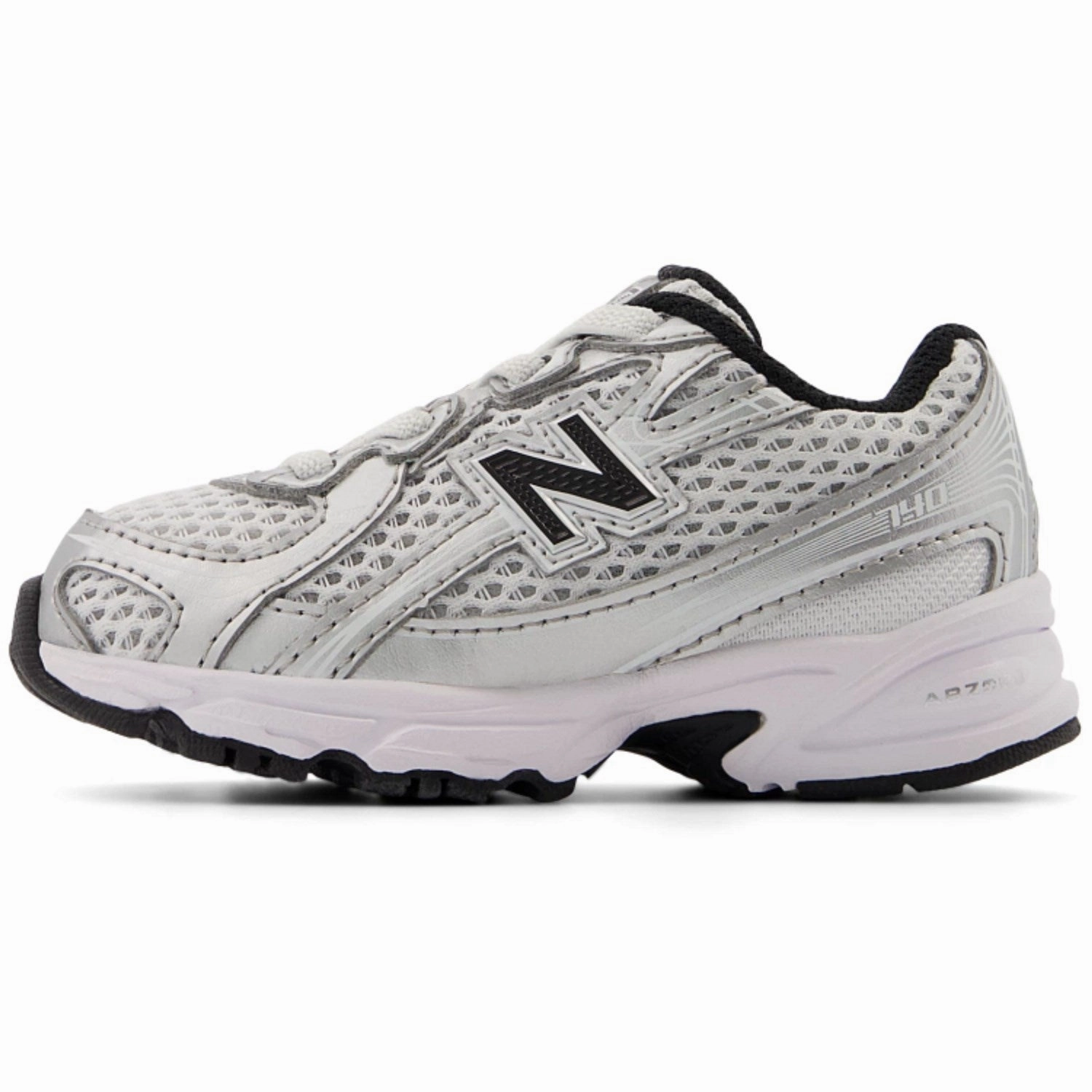 New Balance Silver Metallic 740 Kids Bungee Lace Sneakers Refined And Raw Clean Aesthetic