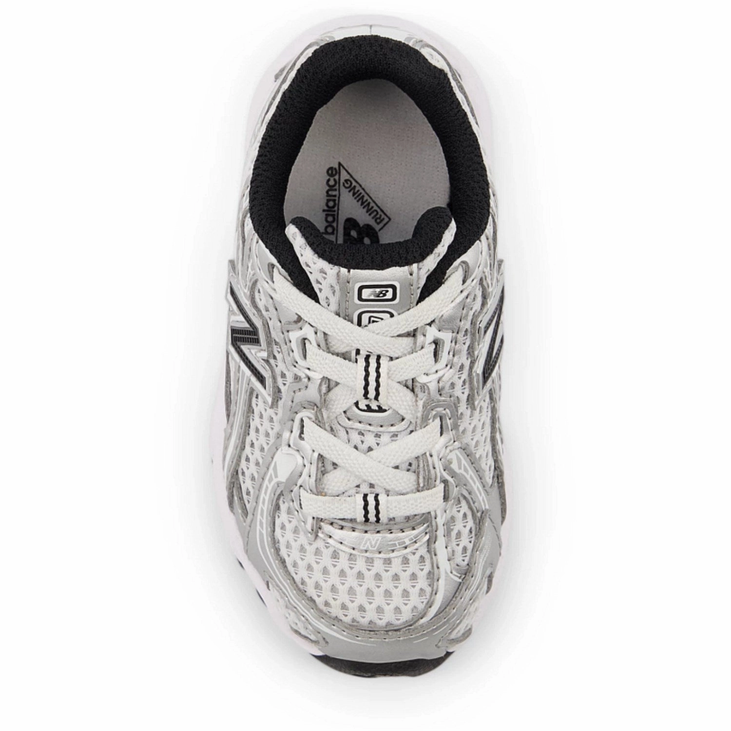 Everyday Armor Fluid-Form Design New Balance Silver Metallic 740 Kids Bungee Lace Sneakers
