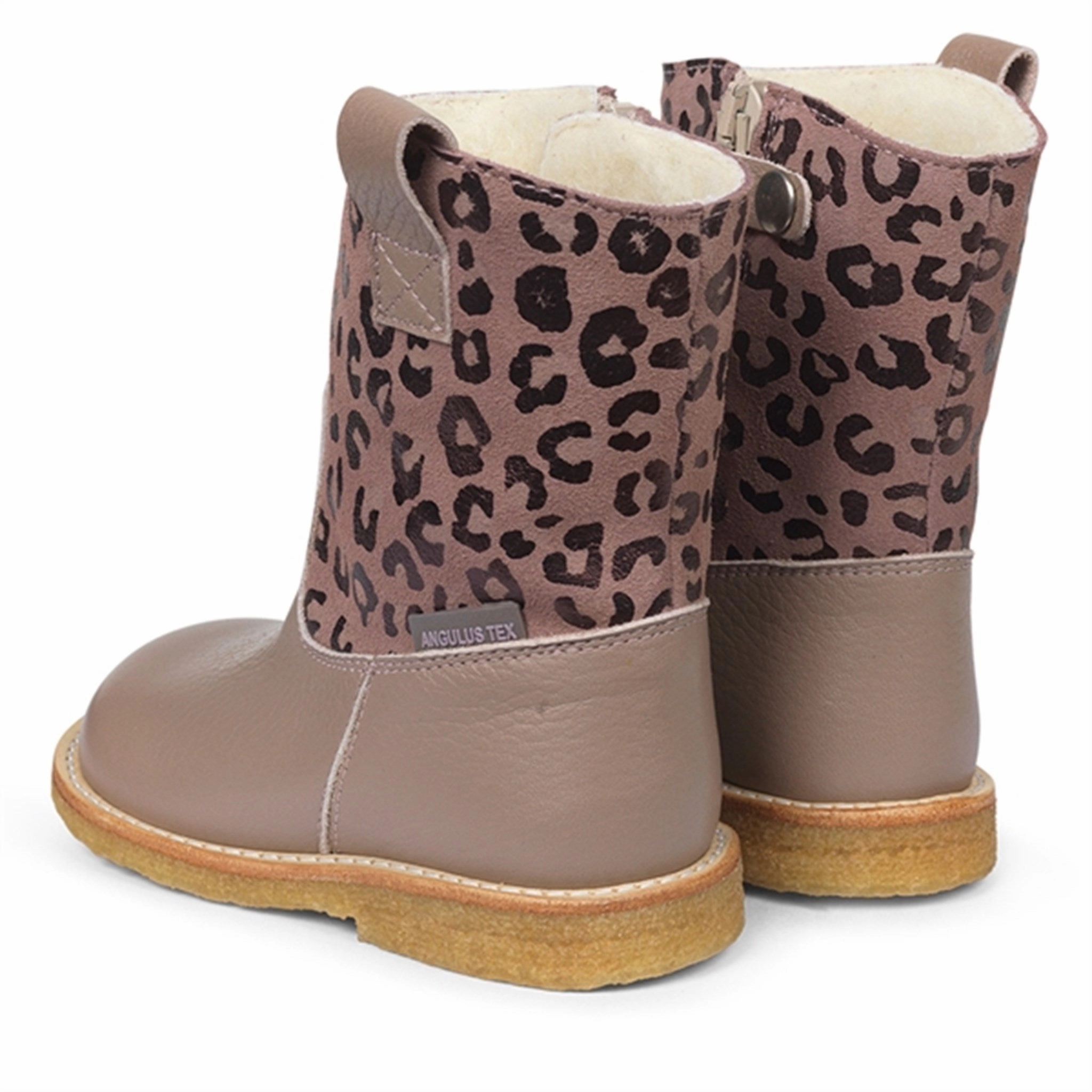 Angulus Tex-Boots W Zipper Rose/Rose Leo Edge And Ease Bold In Simplicity