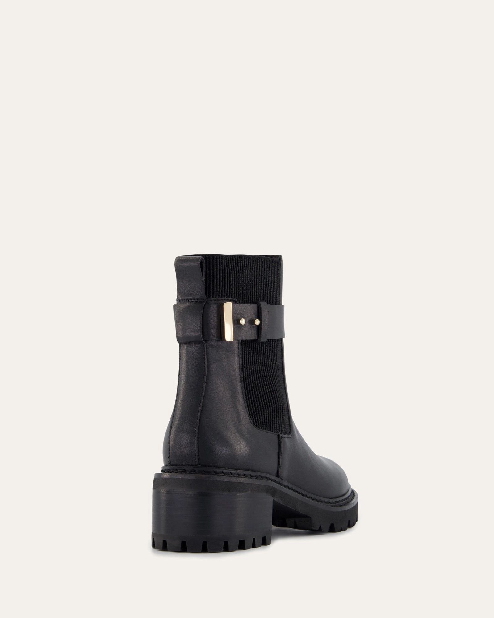 Refined Edgewear Kiko Flat Ankle Boots Black Leather