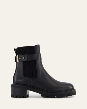 Precision In Style Purpose-Led Kiko Flat Ankle Boots Black Leather